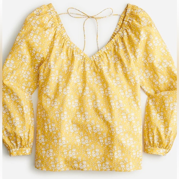 J. CREW Liberty Capel V- Neck Floral Organic Cotton Top - Picture 1 of 7